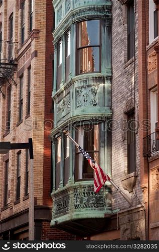Buildings in the Little Italy district of Boston, Massachusetts, USA