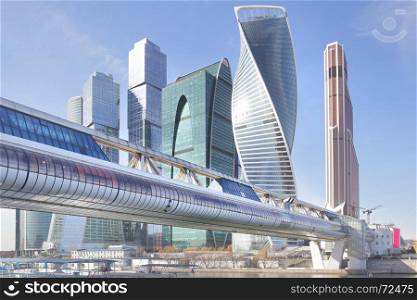 Buildings of Moscow City, Russia (View of 2015 year)