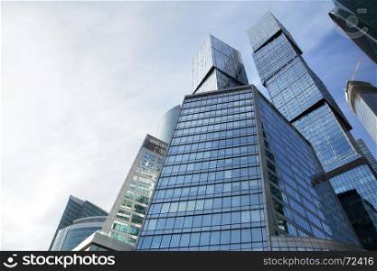 Buildings of Moscow City with copyspace, Russia