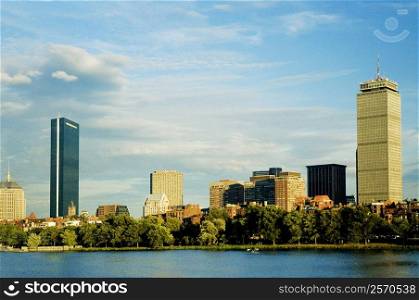Buildings on a waterfront, Charles River, Boston, Massachusetts, USA