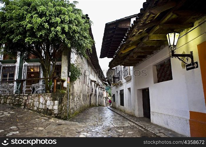 Buildings on both sides of a street, Cuetzalan, Puebla State, Mexico