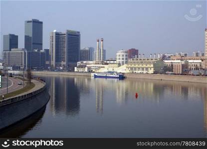 Buildings on the Moscow river, Russia