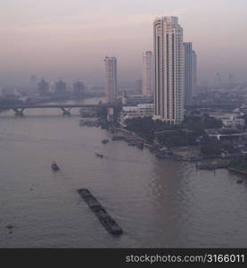 Buildings on the waterfront, Bangkok, Thailand