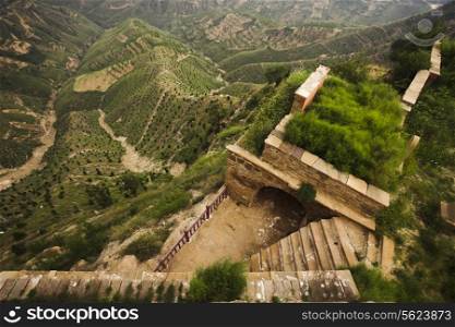 Built structure in the mountains on the side of a hill, Shanxi Province, China