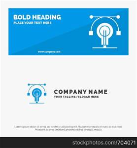 Bulb, Education, Idea, Educate SOlid Icon Website Banner and Business Logo Template