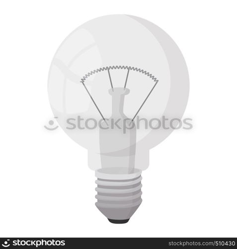 Bulb icon in cartoon style on a white background. Bulb icon, cartoon style