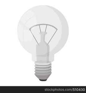 Bulb icon in cartoon style on a white background. Bulb icon, cartoon style