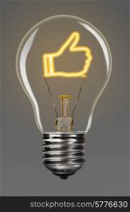 bulb with glowing like sign inside of it, creativity concept
