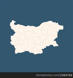 Bulgaria black map isolated on blue background vector illustration. Bulgaria black map isolated on blue background vector