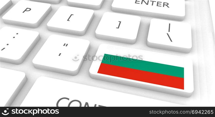 Bulgaria Racing to the Future with Man Holding Flag. Bulgaria Racing to the Future