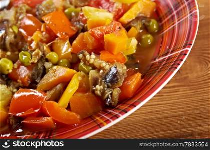 Bulgarian and romanian vegetables Country stew - gyuvech.farmhouse kitchen