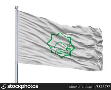 Bulgarian General Mufti Flag On Flagpole, Isolated On White Background. Bulgarian General Mufti Flag On Flagpole, Isolated On White