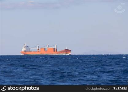 Bulk-carrier ship sailing in the sea&#xA;