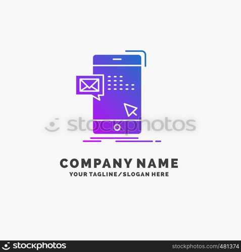 bulk, dialog, instant, mail, message Purple Business Logo Template. Place for Tagline.. Vector EPS10 Abstract Template background