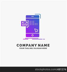 bulk, dialog, instant, mail, message Purple Business Logo Template. Place for Tagline.. Vector EPS10 Abstract Template background