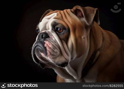 Bulldog dog. Cute pet portrait. Generate Ai. Bulldog dog. Generate Ai