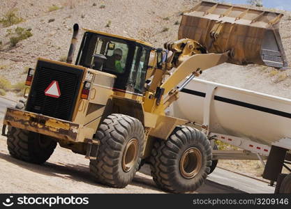 Bulldozer at a construction site