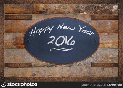 Bulletin board made in wood with Happy New Year.