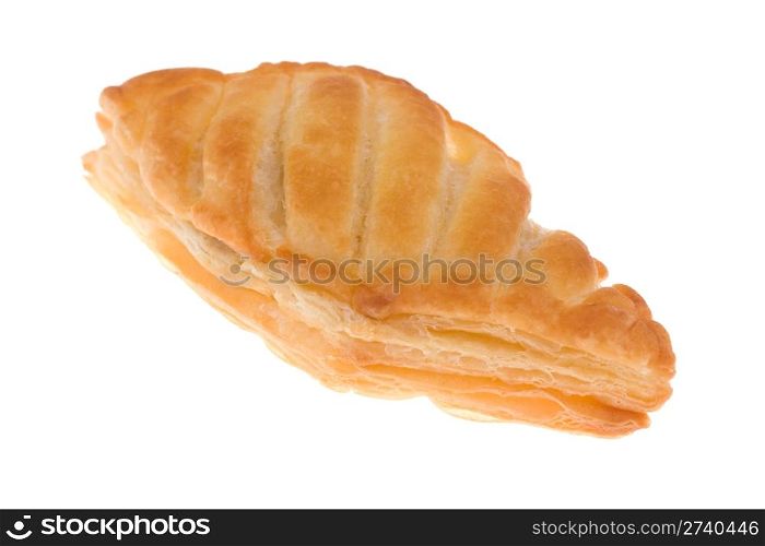 bun with cheese isolated on a white