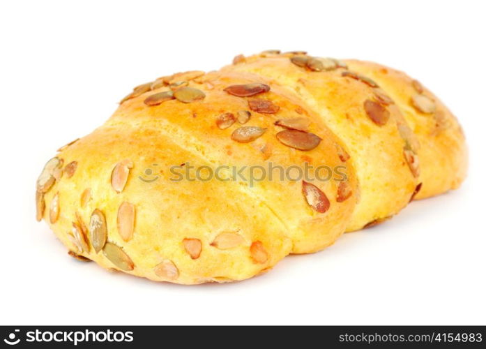 bun with seeds isolated on white background