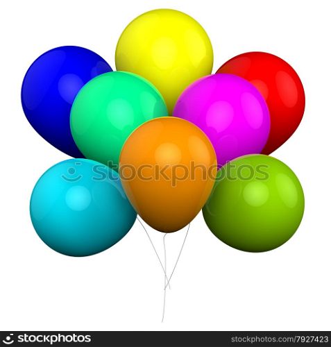 Bunch Of Balloons Showing Carnival Fiesta Or Celebration