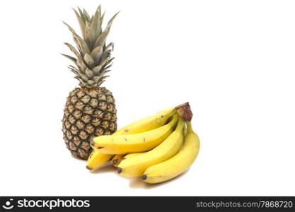Bunch Of Bananas And Pineapple