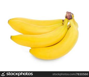 Bunch of bananas isolated on white background + Clipping Path