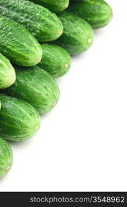 bunch of cucumbers isolated on white background