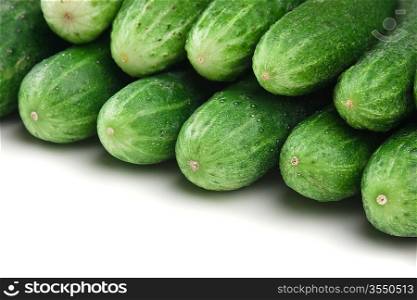 bunch of cucumbers isolated on white background