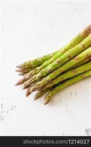 Bunch of fresh asparagus on the plate