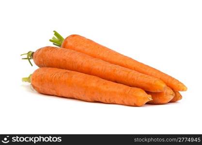 Bunch of fresh carrot isolated on a white background