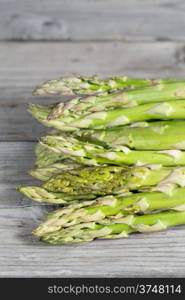 Bunch of fresh green asparagus on a table