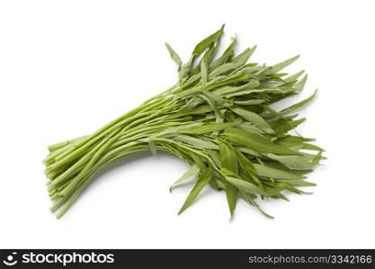 Bunch of Fresh Water Spinach on white background
