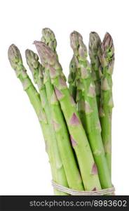 Bunch of green asparagus
, in a vertical position, isolated on white background.
