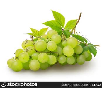 Bunch of green grape isolated on a white background. Bunch of green grape