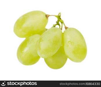 Bunch of green grapes, isolated on a white background