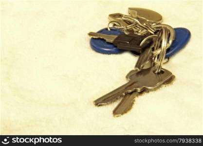 Bunch of keys isolated on the white background