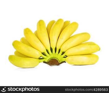 Bunch of mini bananas isolated on a white background