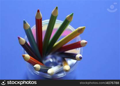 Bunch of pencil colors, showing variety