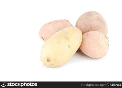 bunch of potatoes isolated on white background