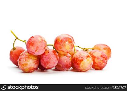 bunch of red grape isolated on white background