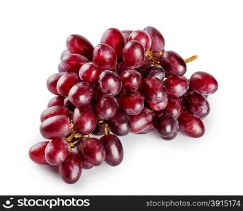 Bunch of red grapes isolated on a white background. Bunch of red grapes