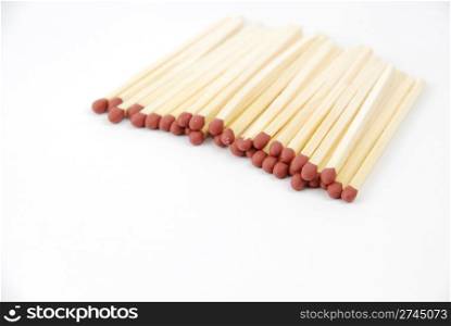 bunch of red matches isolated on white background