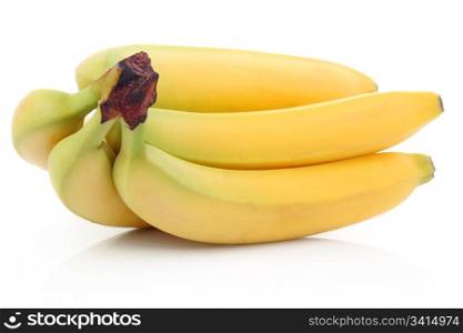 Bunch of ripe banana fruits isolated on white background