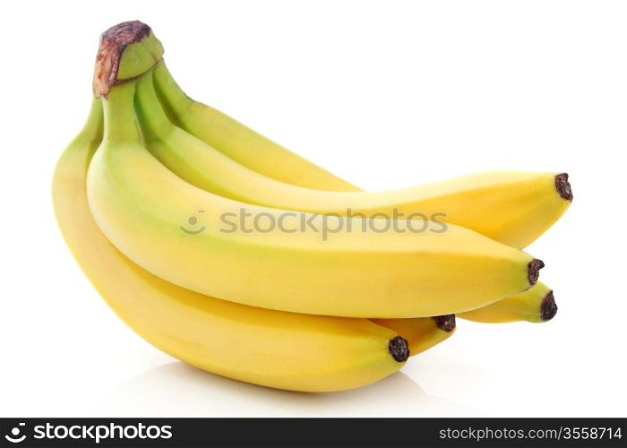 Bunch of ripe banana fruits isolated on white background