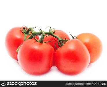 Bunch of ripe tomato on white background