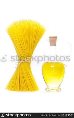 Bunch of spaghetti isolated on white background