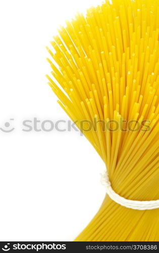 Bunch of spaghetti isolated on white background.