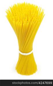 Bunch of spaghetti isolated on white background.