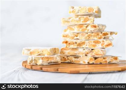 Bunch of spanish almond turron confection